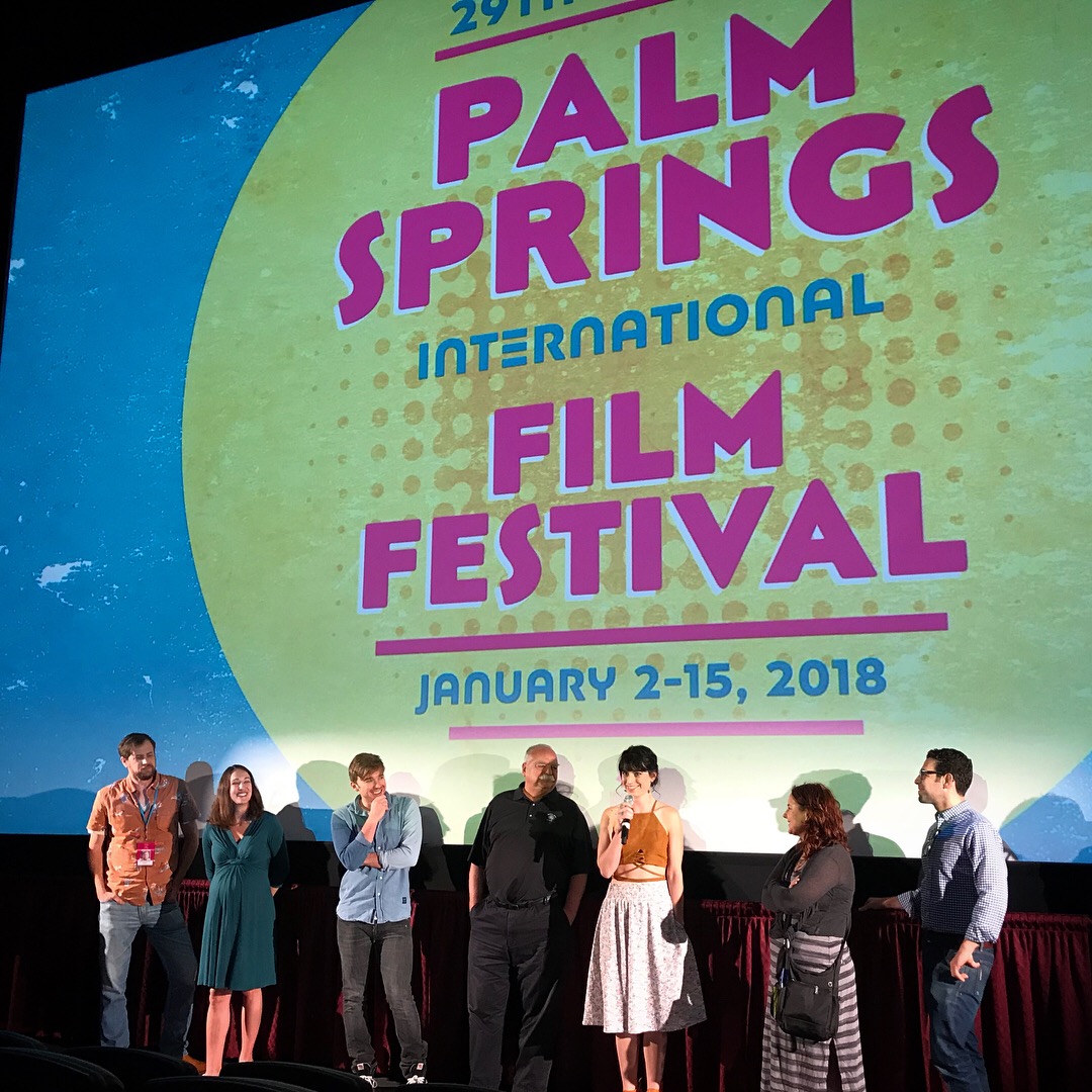 Jessica Lynn Parsons with Aquarians with cast and crew Palm Springs International Film Festival